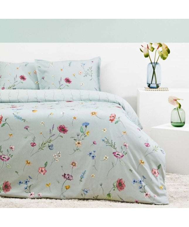 Lenjerie de pat bumbac organic cu floricele, TAC Satin Reborn, Solene