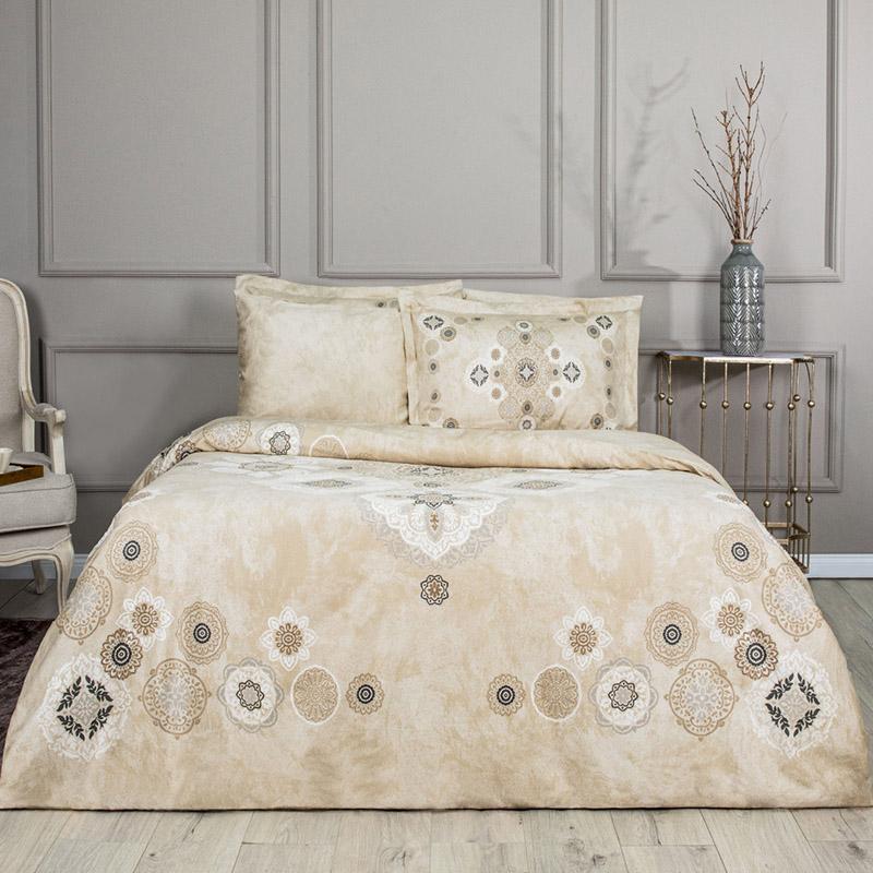 Lenjerie de pat dublu satin de lux cu motive decorative Tac Elegance, Dione - Victoria home deco
