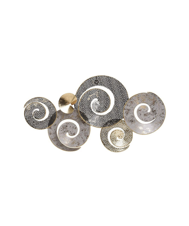 Decoratiune perete metalica, auriu-maro, 67x5x36 cm - Victoria home deco