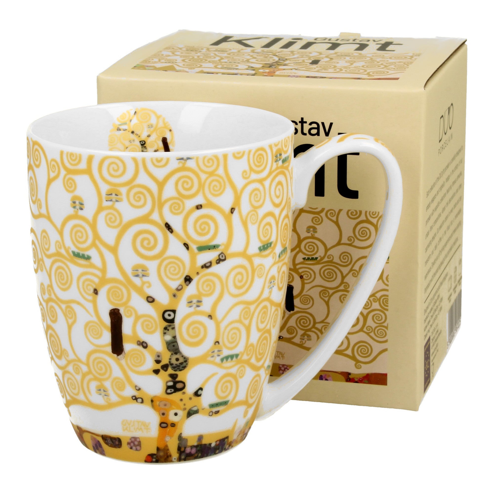 Cana clasica TREE OF LIFE Ecru inspirata de Gustav Klimt, 380 ML