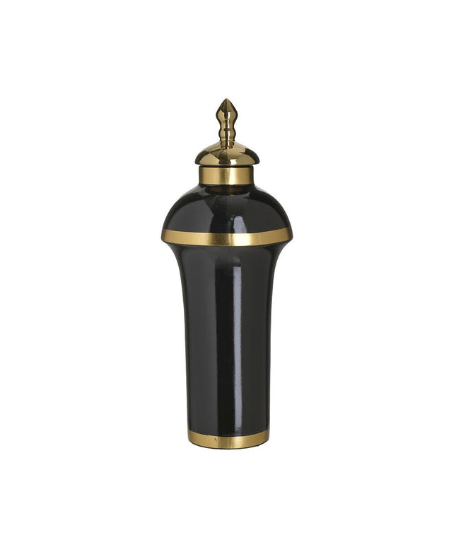 Vaza, Inart, Ceramica, Negru-auriu, 16x42 cm - Victoria home deco