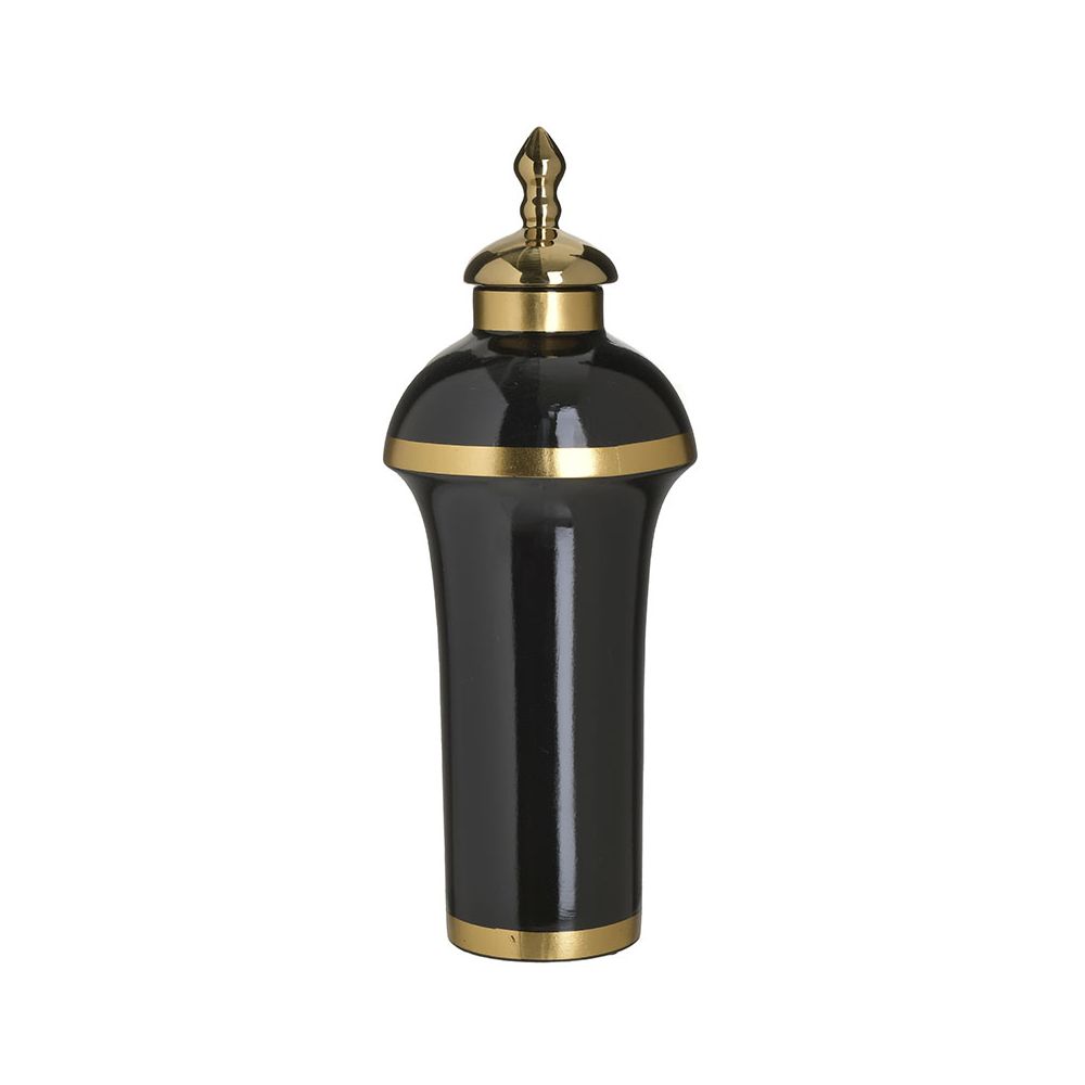 Vaza, Inart, Ceramica, Negru-auriu, 16x42 cm - Victoria home deco