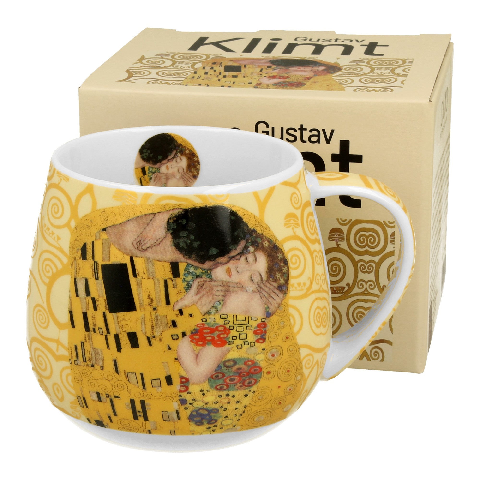 Cana barel 430 ml, Ecru inspirat de Gustav Klimt