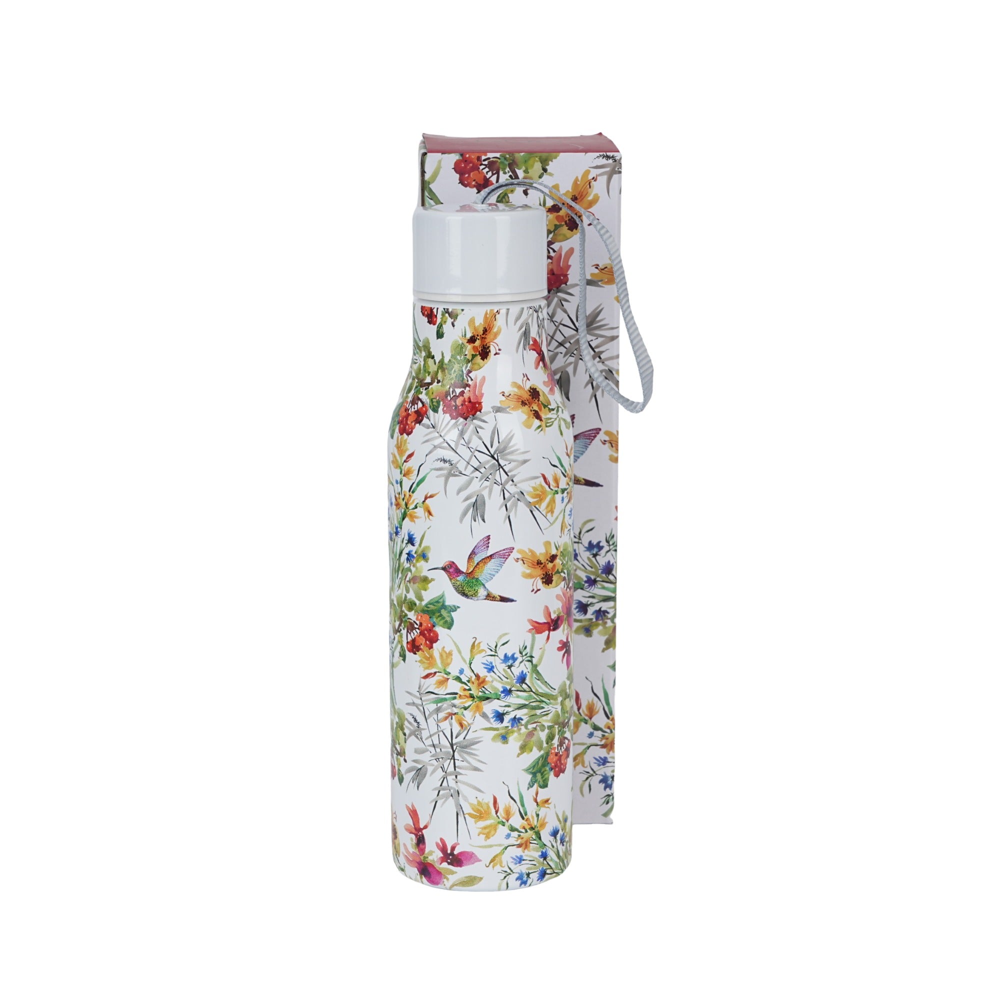 Sticlă termică, Duo, LINNEA, inox, cu imprimeu floral, 500 ml