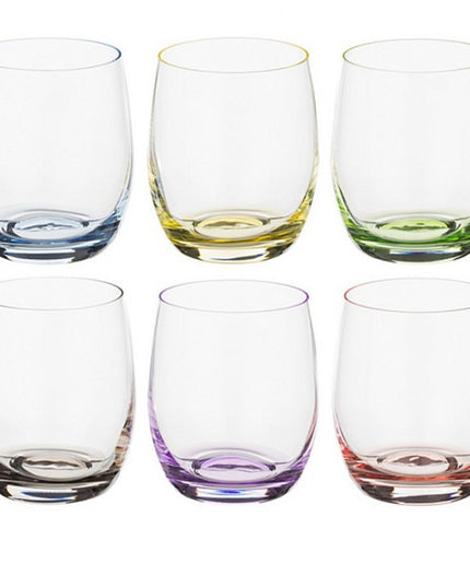 Set 6 pahare pentru whisky BOHEMIA CRISTAL RAINBOW 300ml, multicolor - Victoria home deco