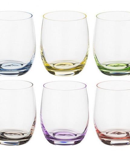 Set 6 pahare pentru whisky BOHEMIA CRISTAL RAINBOW 300ml, multicolor - Victoria home deco