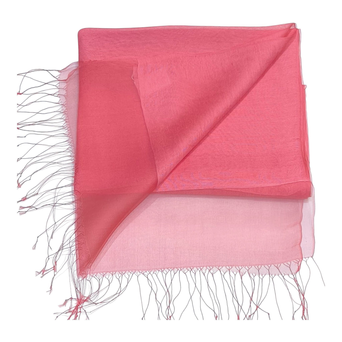 Esarfa din matase naturala, rosu deschis