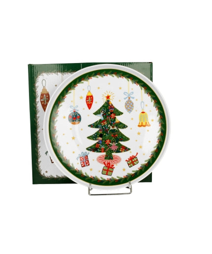Farfurie mare cu marginea inalta Around Christmas Tree - Victoria home deco