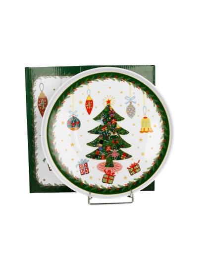 Farfurie mare cu marginea inalta Around Christmas Tree - Victoria home deco