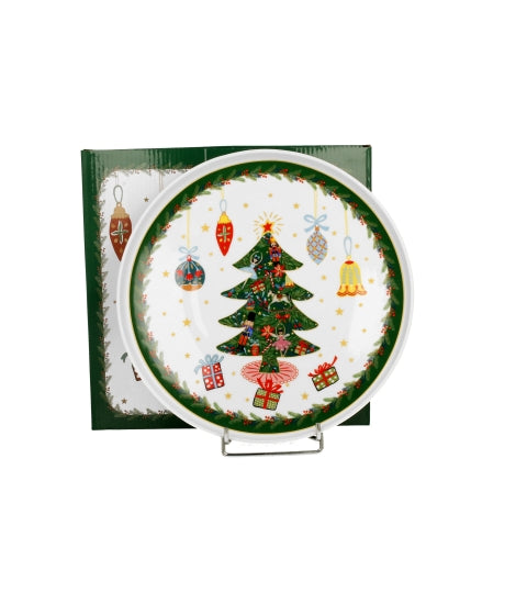 Farfurie mare cu marginea inalta Around Christmas Tree - Victoria home deco