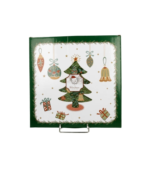 Farfurie mare cu marginea inalta Around Christmas Tree - Victoria home deco