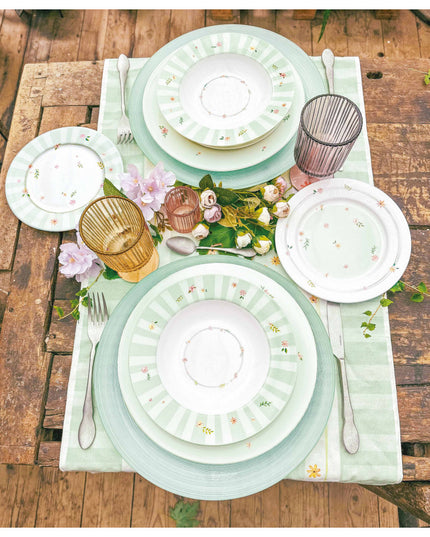 Serviciu  de masa 18 piese, Brandani, Polline verde - Victoria home deco