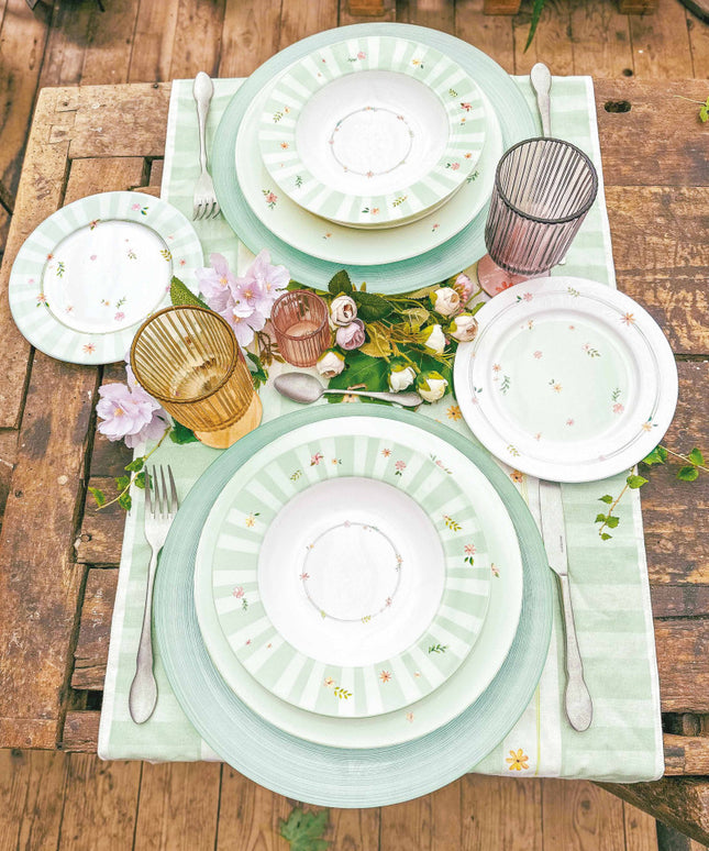 Serviciu  de masa 18 piese, Brandani, Polline verde - Victoria home deco