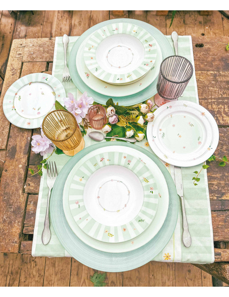 Serviciu  de masa 18 piese, Brandani, Polline verde - Victoria home deco