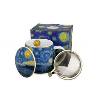 Cana cu infuzor pentru ceai, inspirat de Van Gogh-Starry Night, 430 ml - Victoria home deco
