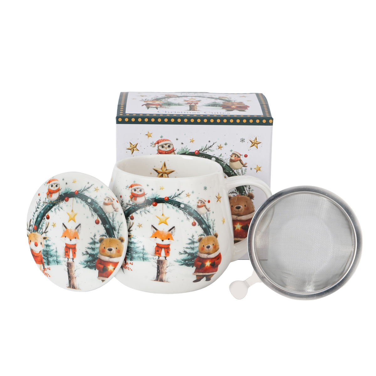 Cana cu infuzor pentru ceai, de Craciun, design  Cutties 2
