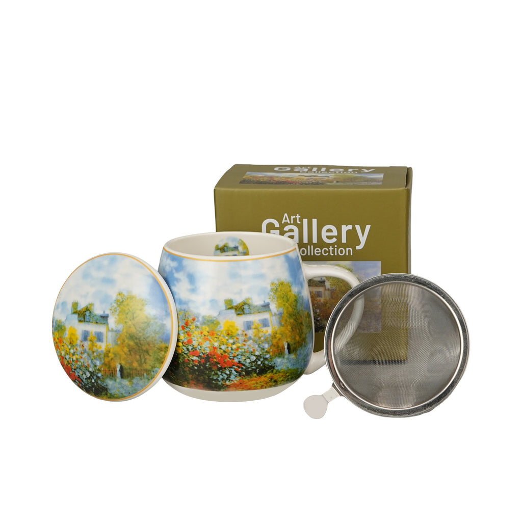 Cana barel portelan 430 ml, cu infuzor C. Monet -Garde Argenteuil, multicolor