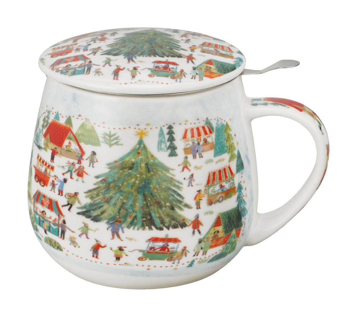 Cana barel cu infuzor Duo, Christmas Market, portelan, multicolor, 430 ml