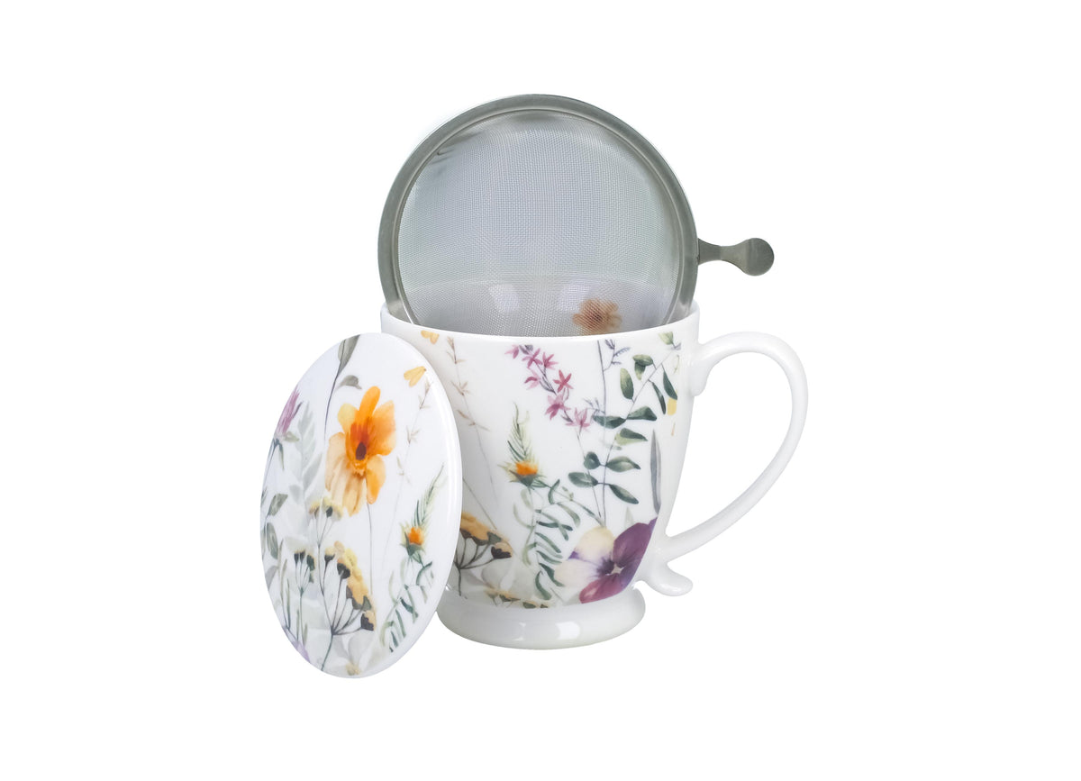 Cana PANSY cu infuzor cu picior,  parte a seriei Royal Flowers , 510 ml
