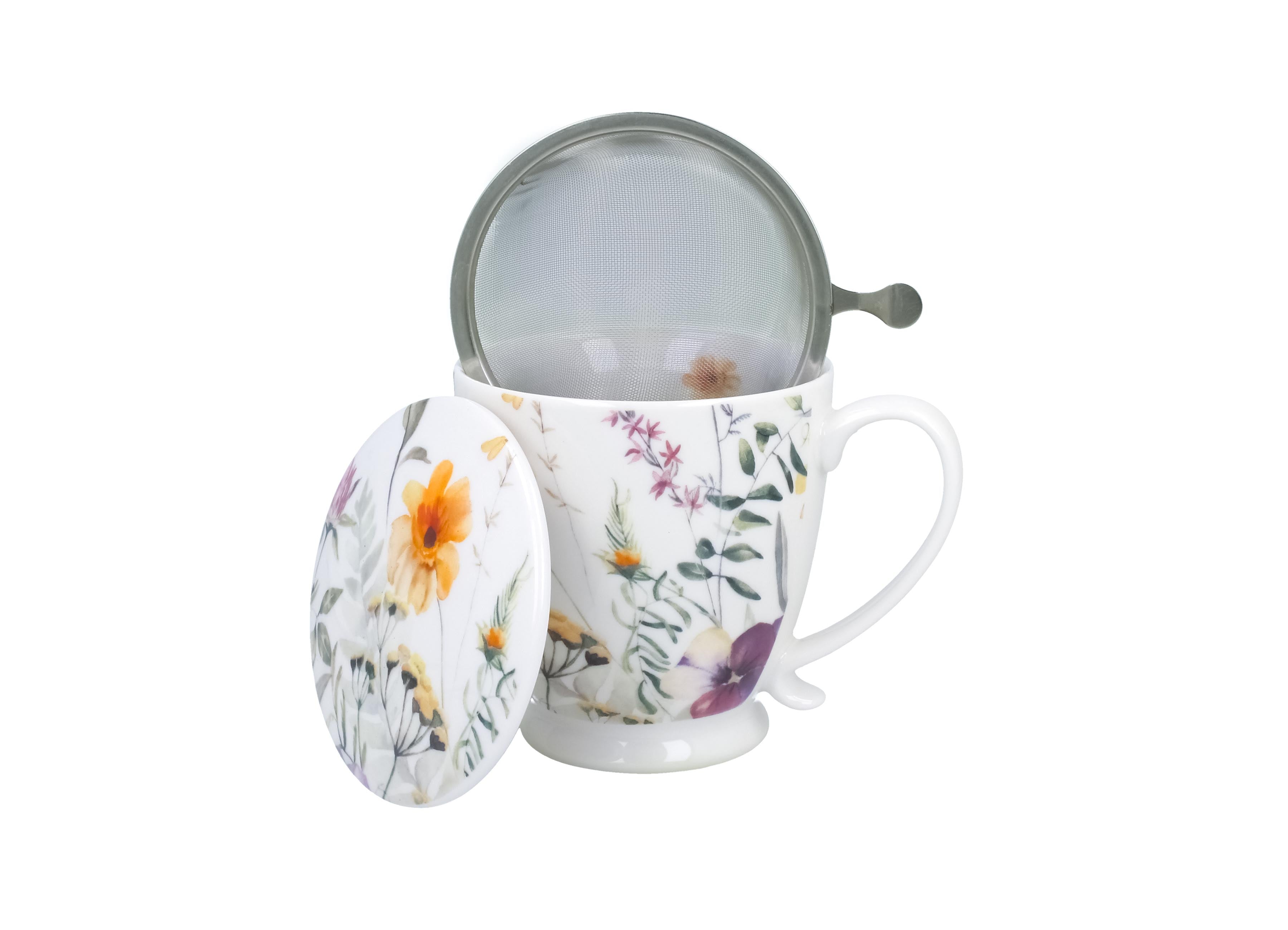 Cana PANSY cu infuzor cu picior,  parte a seriei Royal Flowers , 510 ml