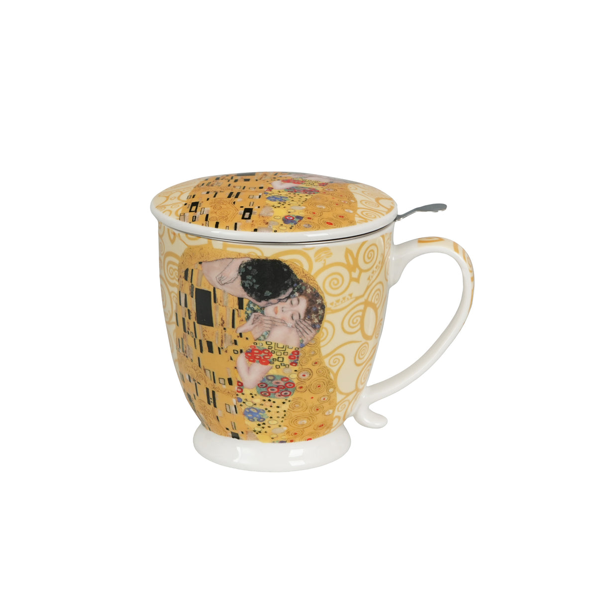 Cana cu picior si infuzor kiss ecru, 510 ml